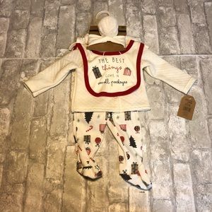 Chick pea 5piece christmas outfit with headband